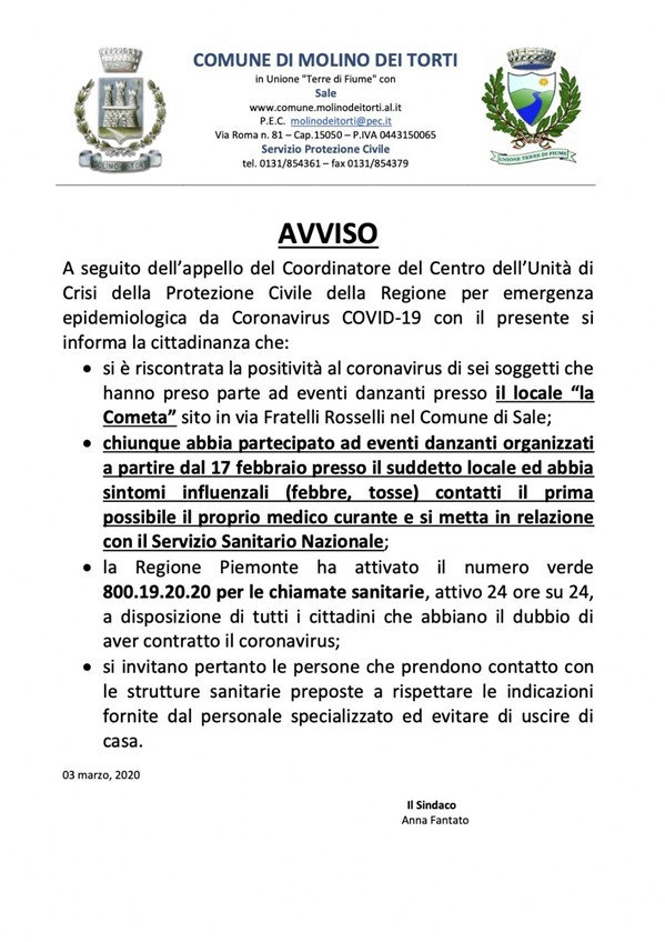 AVVISO SINDACO